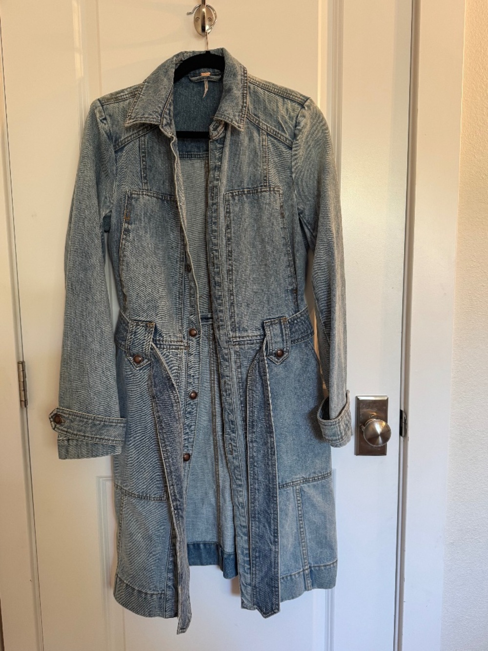 Denim Free People Trench Coat
